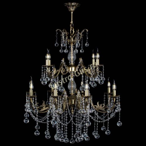 Люстра бронзовая Кассандра Алфея №12 шар в Новосибирске Гусь Хрустальный