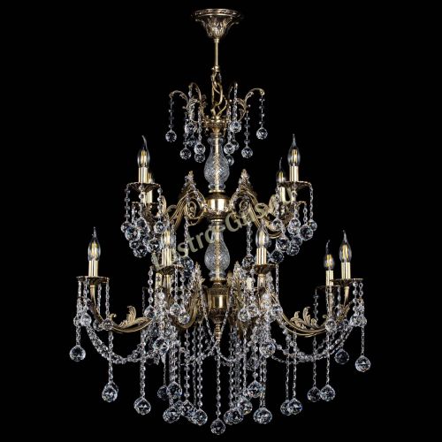 Люстра бронзовая Кассандра Алфея №12 шар в Новосибирске Гусь Хрустальный