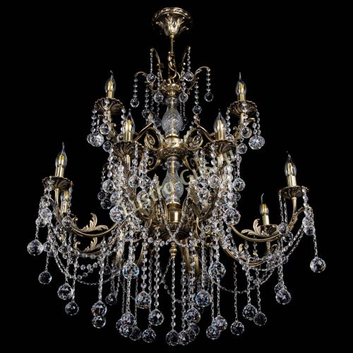 Люстра бронзовая Кассандра Алфея №12 шар в Новосибирске Гусь Хрустальный