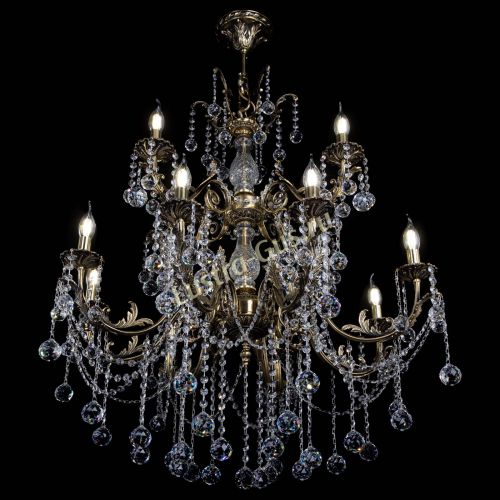 Люстра бронзовая Кассандра Алфея №12 шар в Новосибирске Гусь Хрустальный