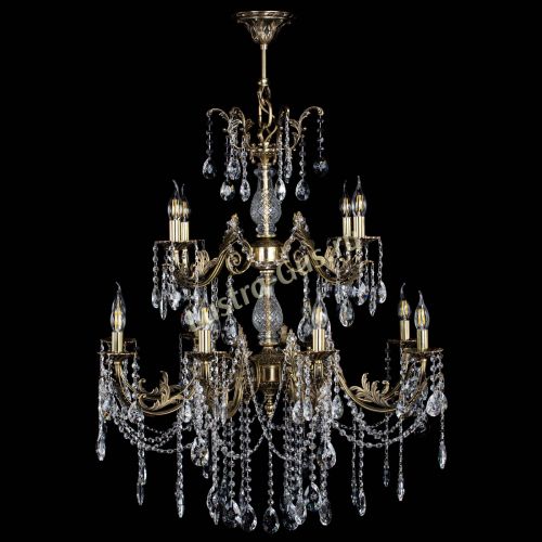 Люстра бронзовая Кассандра Алфея №12 звездочка в Новосибирске Гусь Хрустальный