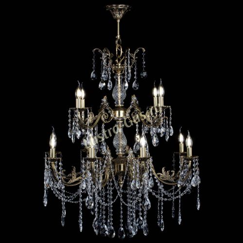 Люстра бронзовая Кассандра Алфея №12 звездочка в Новосибирске Гусь Хрустальный