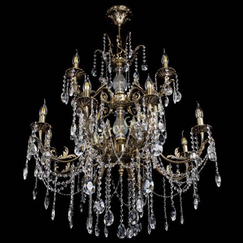 Люстра бронзовая Кассандра Алфея №12 звездочка в Новосибирске Гусь Хрустальный