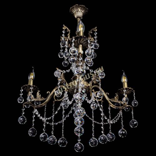 Люстра бронзовая Кассандра Алфея №3/1 шар в Новосибирске Гусь Хрустальный