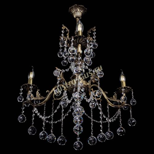 Люстра бронзовая Кассандра Алфея №3/1 шар в Новосибирске Гусь Хрустальный