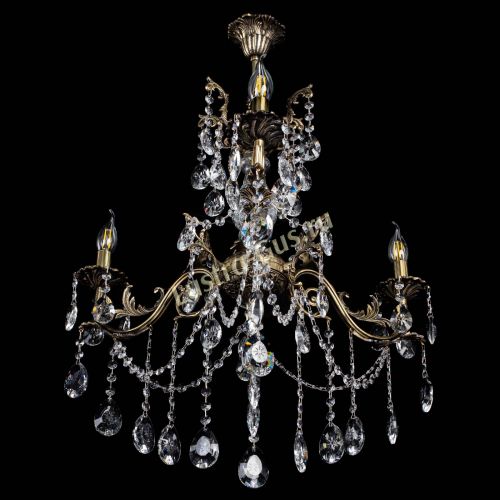 Люстра бронзовая Кассандра Алфея №3/1 звездочка в Новосибирске Гусь Хрустальный