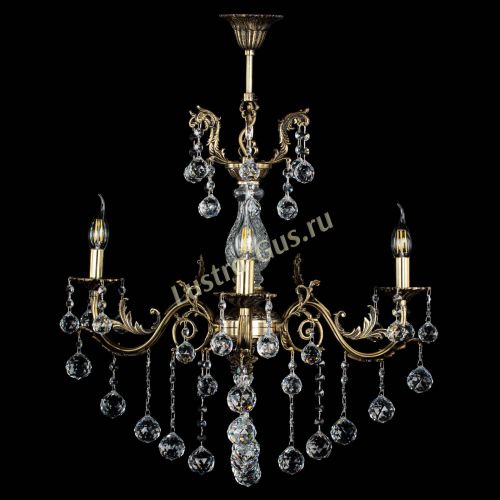 Люстра бронзовая Кассандра Алфея №3/2 шар в Новосибирске Гусь Хрустальный