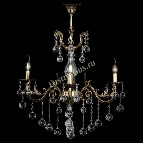 Люстра бронзовая Кассандра Алфея №3/2 шар в Новосибирске Гусь Хрустальный