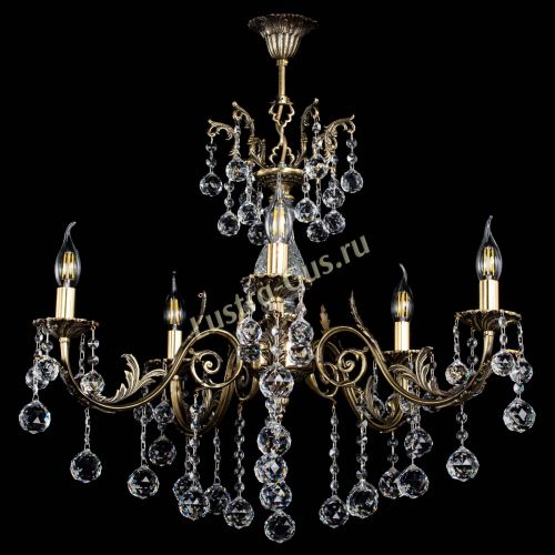 Люстра бронзовая Кассандра Алфея №5/2 шар в Новосибирске Гусь Хрустальный