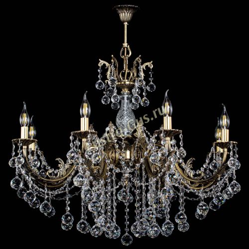 Люстра бронзовая Кассандра Алфея №8/1 шар в Новосибирске Гусь Хрустальный