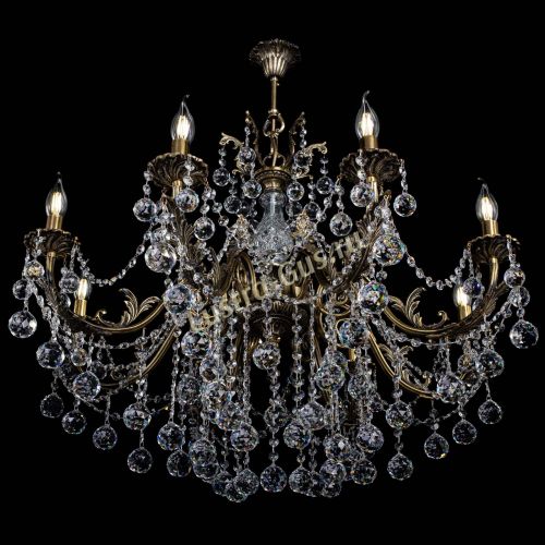 Люстра бронзовая Кассандра Алфея №8/1 шар в Новосибирске Гусь Хрустальный