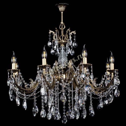 Люстра бронзовая Кассандра Алфея №8/1 звездочка в Новосибирске Гусь Хрустальный