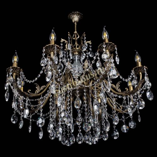 Люстра бронзовая Кассандра Алфея №8/1 звездочка в Новосибирске Гусь Хрустальный