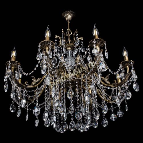 Люстра бронзовая Кассандра Алфея №8/1 звездочка в Новосибирске Гусь Хрустальный