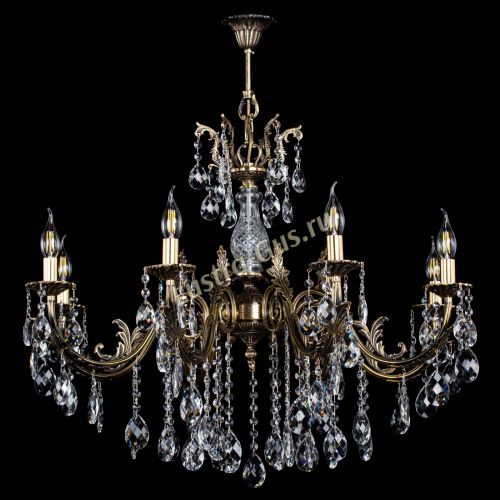 Люстра бронзовая Кассандра Алфея №8/2 баден в Новосибирске Гусь Хрустальный