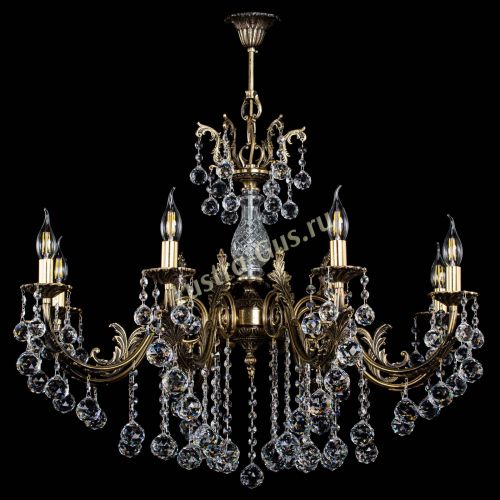 Люстра бронзовая Кассандра Алфея №8/2 шар в Новосибирске Гусь Хрустальный