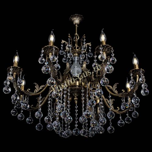 Люстра бронзовая Кассандра Алфея №8/2 шар в Новосибирске Гусь Хрустальный