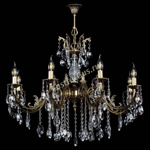 Люстра бронзовая Кассандра Алфея №8/2 звездочка в Новосибирске Гусь Хрустальный