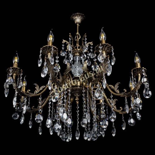 Люстра бронзовая Кассандра Алфея №8/2 звездочка в Новосибирске Гусь Хрустальный