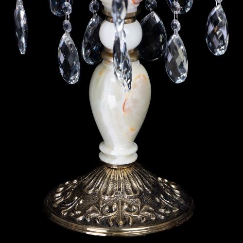 Настольная лампа Антик №5 с камнем в Новосибирске Гусь Хрустальный