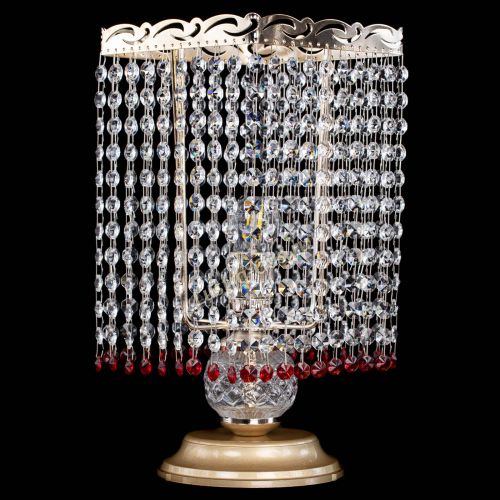 Настольная лампа Квадрат оптикон №1 красная в Новосибирске Гусь Хрустальный