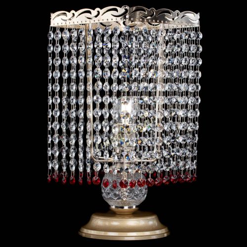 Настольная лампа Квадрат оптикон №1 красная в Новосибирске Гусь Хрустальный