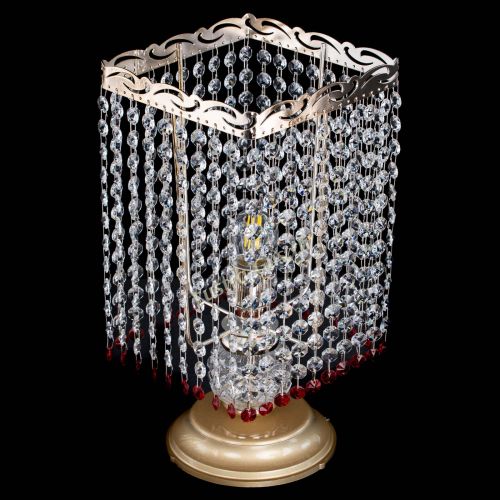 Настольная лампа Квадрат оптикон №1 красная в Новосибирске Гусь Хрустальный