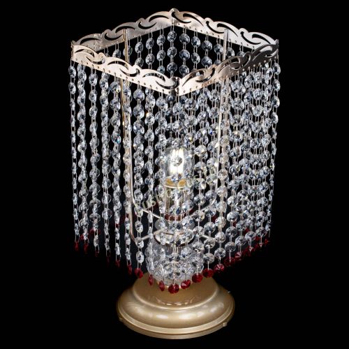 Настольная лампа Квадрат оптикон №1 красная в Новосибирске Гусь Хрустальный