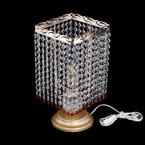 Настольная лампа Квадрат оптикон №1 красная в Новосибирске Гусь Хрустальный