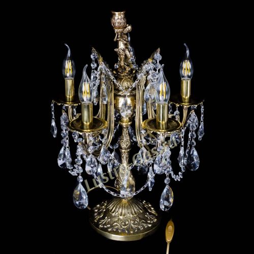 Бронзовая настольная лампа Луиза №5/2 лучик в Новосибирске Гусь Хрустальный