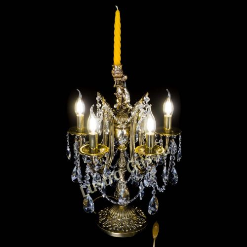 Бронзовая настольная лампа Луиза №5/2 лучик в Новосибирске Гусь Хрустальный