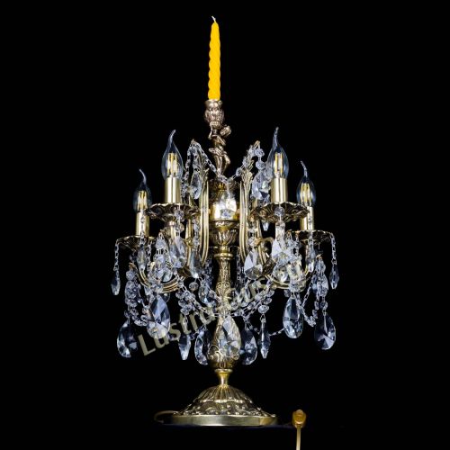 Бронзовая настольная лампа Луиза №5/2 лучик в Новосибирске Гусь Хрустальный