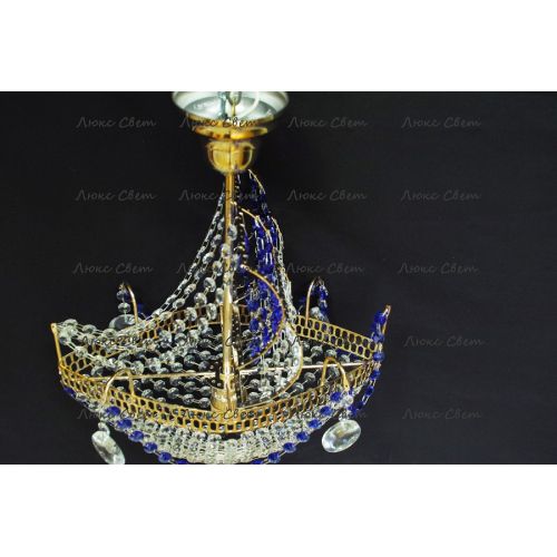 Люстра Корвет 1 ламповый синий в Новосибирске Гусь Хрустальный