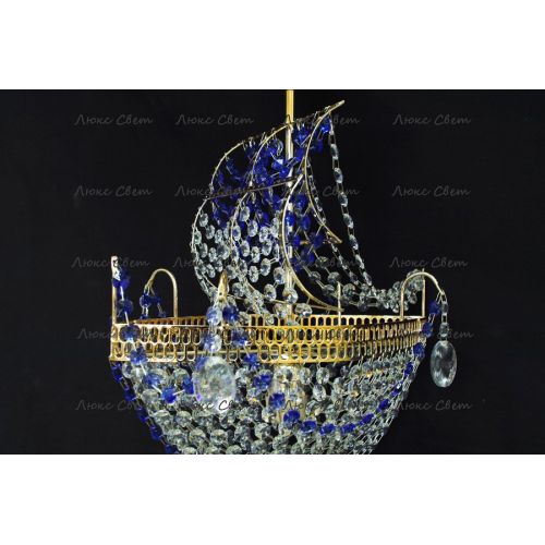 Люстра Корвет 1 ламповый синий в Новосибирске Гусь Хрустальный