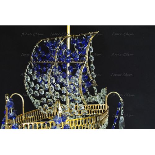 Люстра Корвет 1 ламповый синий в Новосибирске Гусь Хрустальный