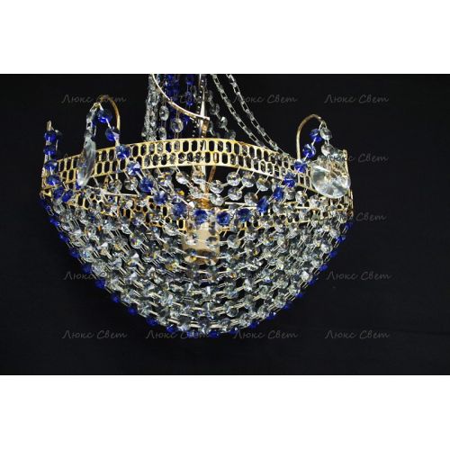 Люстра Корвет 1 ламповый синий в Новосибирске Гусь Хрустальный