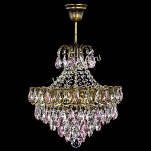 Люстра Грация с подвесом под бронзу Розовая в Новосибирске Гусь Хрустальный