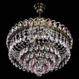 Люстра Грация №5 с подвесом под бронзу Розовая в Новосибирске