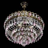 Люстра Грация №5 с подвесом под бронзу Розовая в Новосибирске