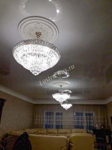 Люстра Хрустальный Каскад №1 с подвесом в Новосибирске отзыв и фото покупателя
