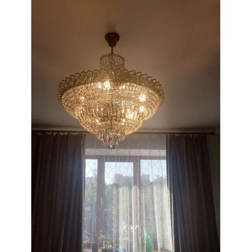 Люстра Хрустальный Каскад №8 с подвесом под бронзу в Новосибирске Гусь Хрустальный