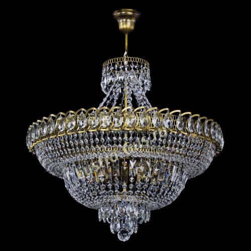 Люстра Хрустальный Каскад №8 с подвесом под бронзу в Новосибирске Гусь Хрустальный