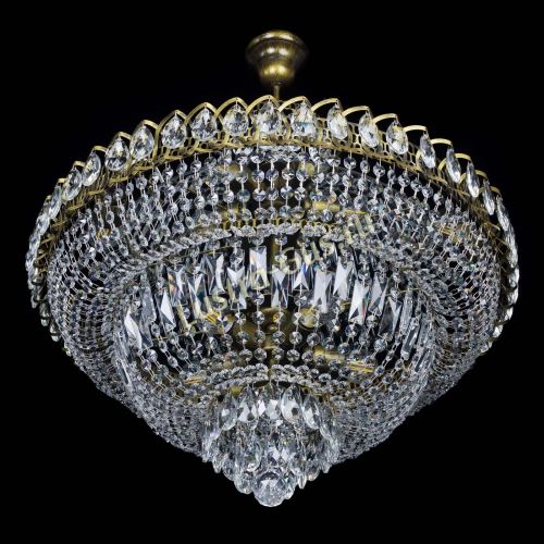 Люстра Хрустальный Каскад №8 с подвесом под бронзу в Новосибирске Гусь Хрустальный