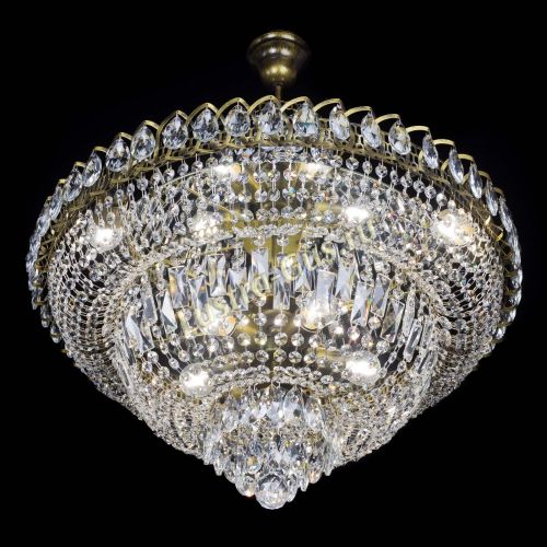 Люстра Хрустальный Каскад №8 с подвесом под бронзу в Новосибирске Гусь Хрустальный