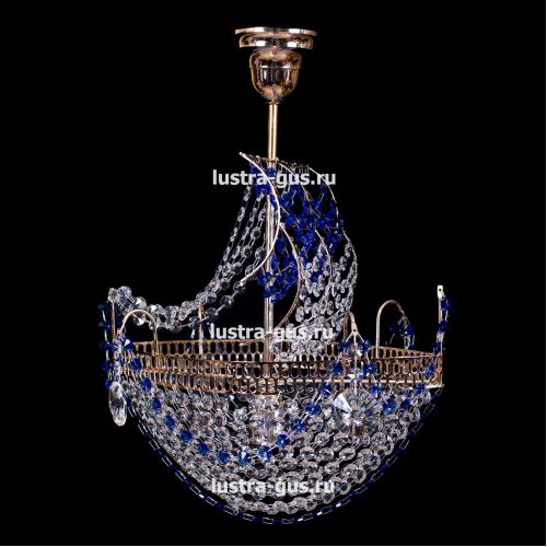Люстра Корвет 1 ламповый синий в Новосибирске Гусь Хрустальный