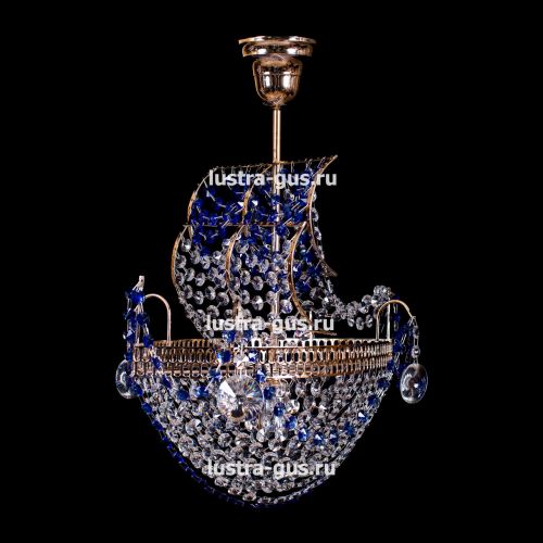 Люстра Корвет 1 ламповый синий в Новосибирске Гусь Хрустальный