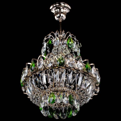 Люстра Ника 1 лампа зеленая в Новосибирске Гусь Хрустальный