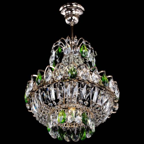 Люстра Ника 1 лампа зеленая в Новосибирске Гусь Хрустальный