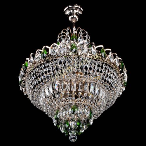 Люстра Ника подвесная Зеленая в Новосибирске Гусь Хрустальный