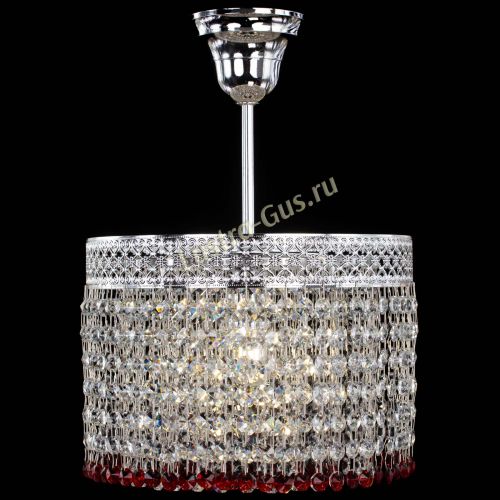 Люстра Венеция Капель №1 с подвесом Красная в Новосибирске Гусь Хрустальный